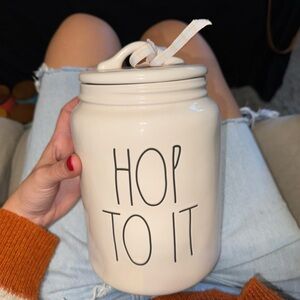 Rae Dunn Cream 'Hop To It' Canister